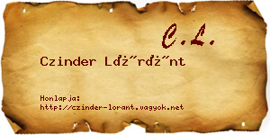 Czinder Lóránt névjegykártya
